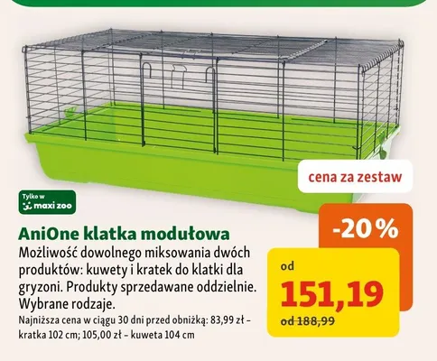 Klatka modułowa AniOne promocja w MAXI ZOO