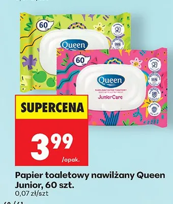 Papier toaletowy nawilżany Junior, 60 szt. promocja w Biedronka
