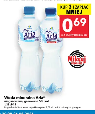 Woda mineralna niegazowana Aria promocja w LEWIATAN