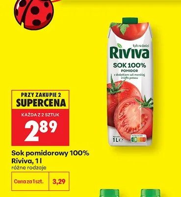 Sok pomidorowy 100% Riviva promocja w Biedronka