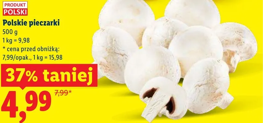 Pieczarki polskie promocja w Lidl