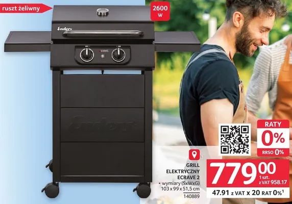 Grill elektryczny ECRAVE 2 103x99x51,5cm 140889 promocja w Selgros