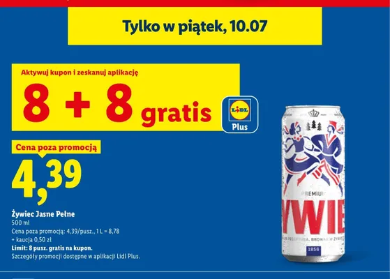 Piwo Żywiec Jasne Pełne 500 ml promocja w Lidl
