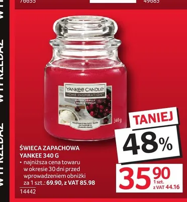 Świeca zapachowa Yankee Candle 340g promocja w Selgros