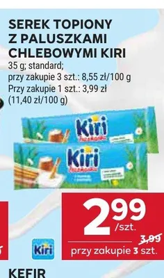 Serek topiony z paluszkami chlebowymi Kiri promocja w Stokrotka