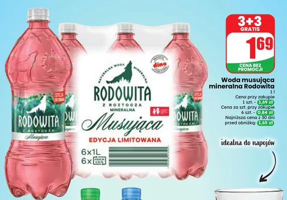 Woda mineralna gazowana musująca Rodowita promocja w Dino
