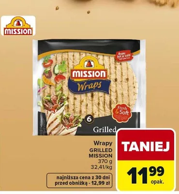 Wrapy MISSION Grilled promocja w Carrefour