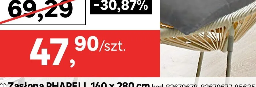 Zasłona 140 x 280 cm promocja w Leroy Merlin