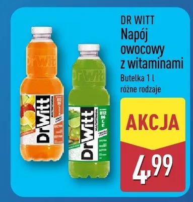 Napój owocowy z witaminami pomarańczowy Dr Witt promocja w Aldi