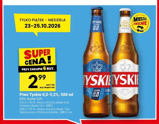 Piwo bezalkoholowe Tyskie promocja w Twój Market