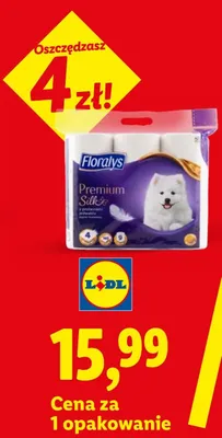 Papier toaletowy 4-warstwowy Floralys Premium Silk promocja w Lidl