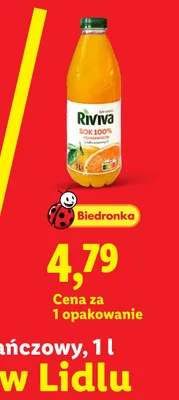 Sok pomarańczowy Riviva 100% promocja w Lidl