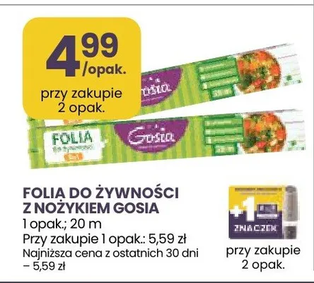 Folia do żywności z nożykiem Gosia promocja w Stokrotka