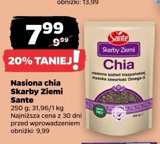 Nasiona chia Skarby Ziemi Sante promocja w Netto