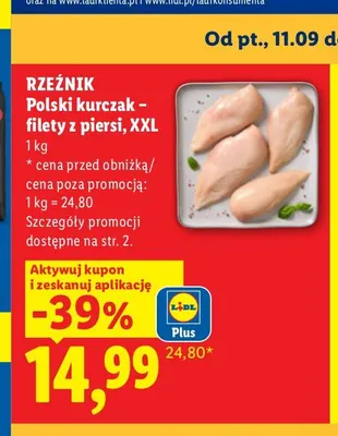 Polski kurczak filety z piersi XXL Rzeźnik promocja w Lidl