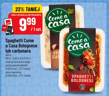 Spaghetti Come a Casa carbonara promocja w POLOmarket