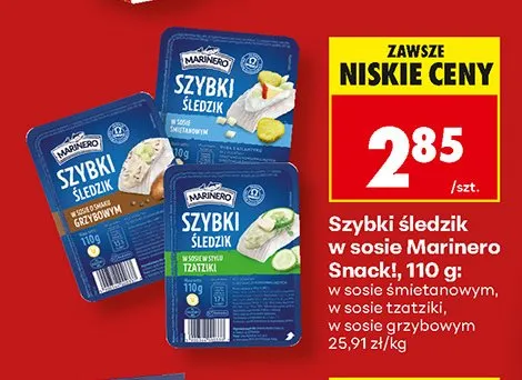 Szybki śledzik w sosie śmietanowym Marinero Snack! promocja w Biedronka