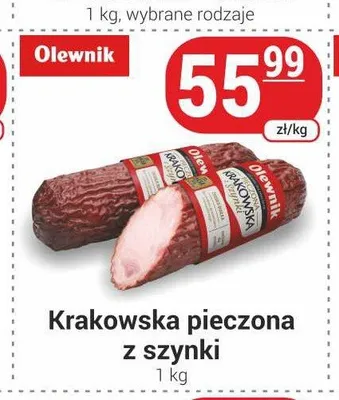Kiełbasa krakowska pieczona z szynki Olewnik promocja w Delikatesy Sezam