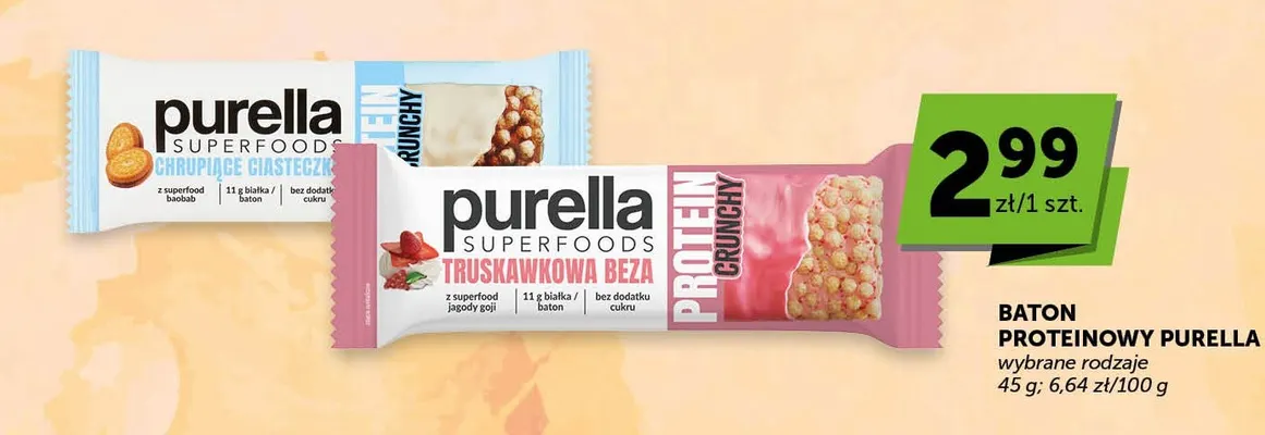 Baton proteinowy Purella truskawkowa beza promocja w ABC