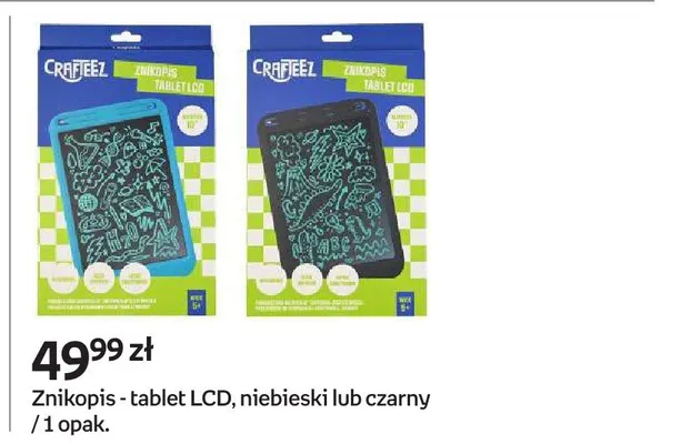 Znikopis tablet LCD Crafteez czarny promocja w Empik