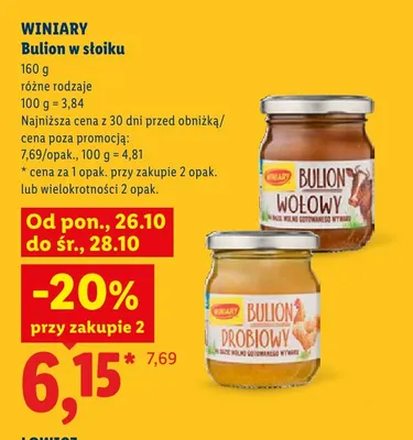 Bulion wołowy w słoiku Winiary promocja w Lidl