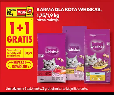 Karma dla kota Whiskas promocja w Biedronka