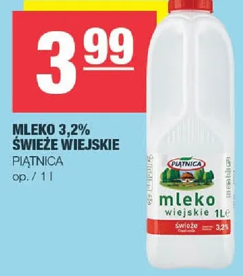 Mleko 3,2% świeże wiejskie promocja w SPAR