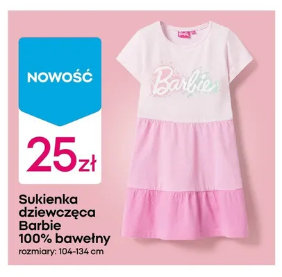Sukienka dziewczęca Barbie promocja w Pepco