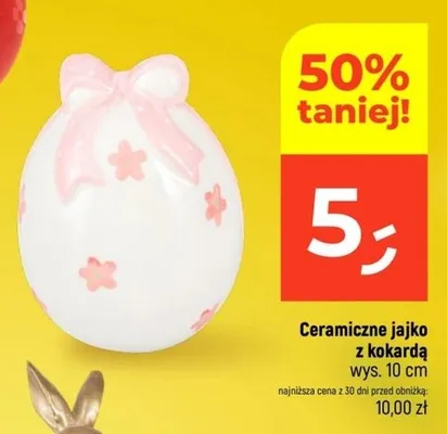 Jajko ceramiczne z kokardą promocja w Dealz