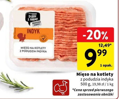 Mięso na kotlety z podudzia indyka promocja w Intermarche