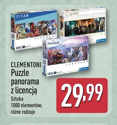 Puzzle panorama z licencją 1000 elementów Clementoni promocja w Aldi