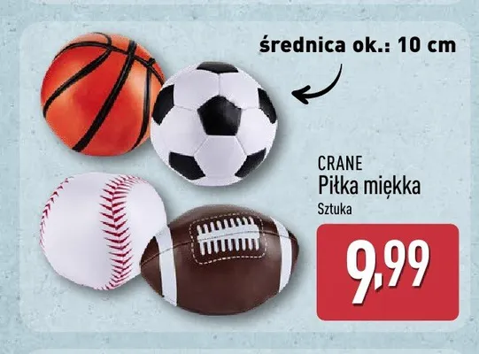 Piłka miękka Crane promocja w Aldi