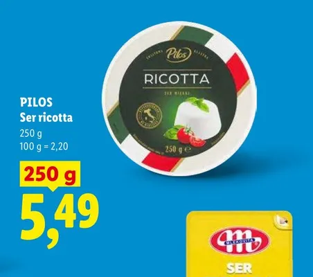 Ser ricotta Pilos promocja w Lidl