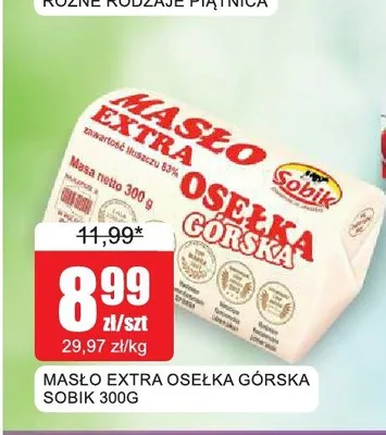 Masło Extra Osełka Górska Sobik promocja w Bingo
