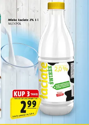 Mleko łaciate 2% Mlekpol promocja w Prim Market
