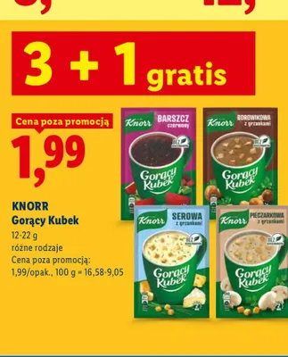 Zupa Gorący Kubek Borowikowa z grzankami Knorr promocja w Lidl