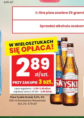 Piwo Tyskie Gronie 5,2% promocja w emma MARKET