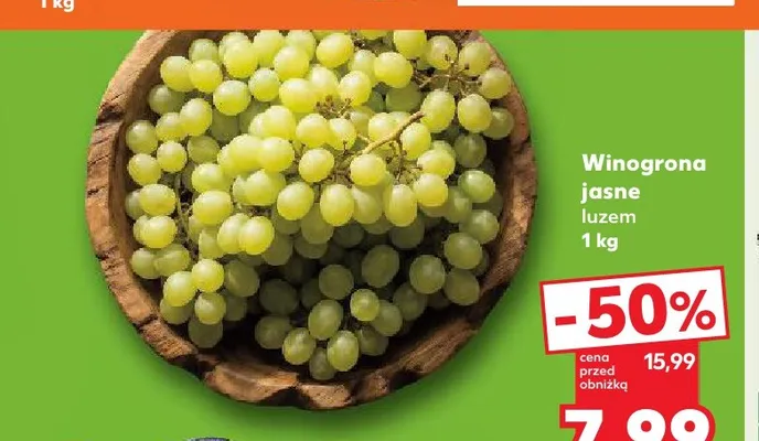 Winogrona jasne luzem promocja w Kaufland