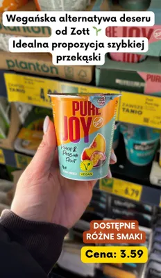 Deser wegański Pure Joy Peach & Passion Fruit promocja w Kaufland