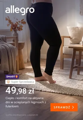 Ocieplane leginsy z futerkiem promocja w Allegro