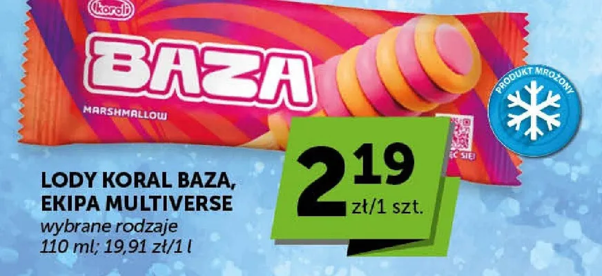 Lody Koral Baza marshmallow promocja w Euro Sklep