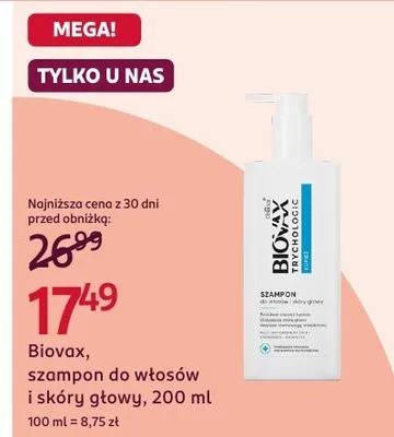 Szampon do włosów i skóry głowy Biovax promocja w Rossmann