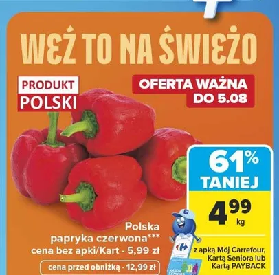 Papryka czerwona promocja w Carrefour