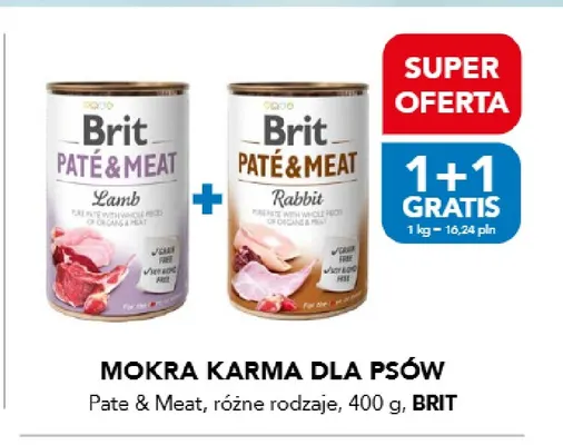 Mokra karma dla psów Pate & Meat Brit promocja w Aquael zoo
