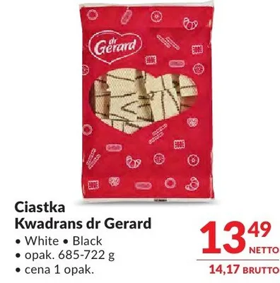 Ciastka Kwadrans dr Gerard White, Black promocja w Makro
