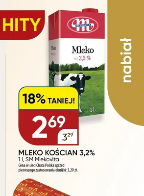 Mleko Kościan Mlekovita 3,2% promocja w Chata Polska