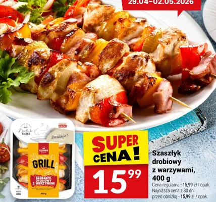 Szaszłyk drobiowy z warzywami Wędzarnia Smaku promocja w Twój Market