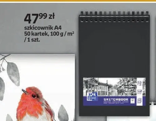 Szkicownik A4 Oxford 50 kartek promocja w Empik