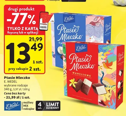 Ptasie Mleczko śmietankowe E.Wedel promocja w Intermarche