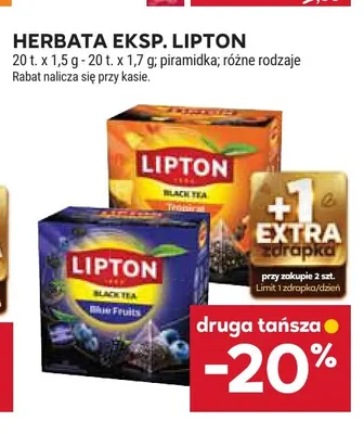 Herbata ekspresowa piramidka Lipton promocja w Stokrotka
